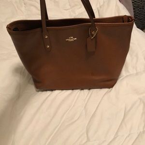 Tan coach tote